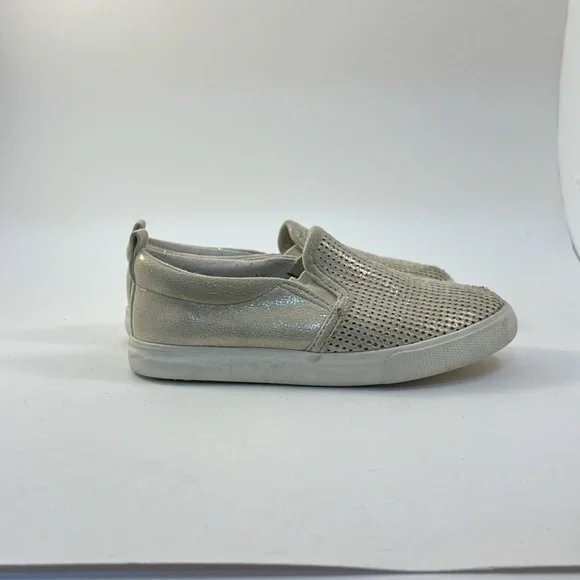 Cat and Jack Size 11 Girls Metallic Gold Slip Ons - Picture 10 of 11